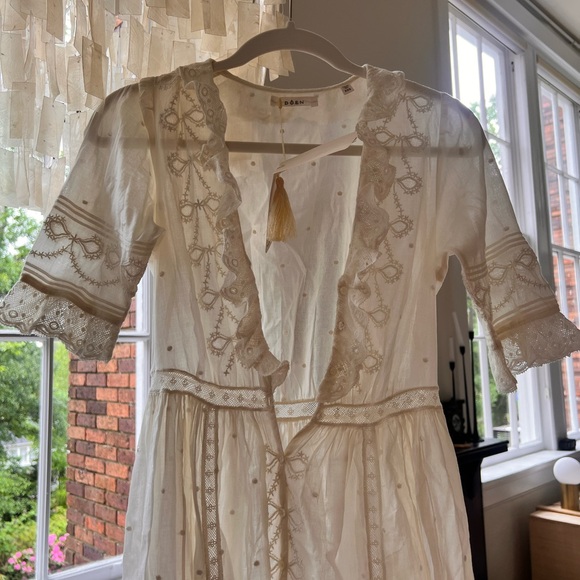 NWT Doen Rosabella Embroidered Dress in Salt Size XXS - Picture 4 of 12